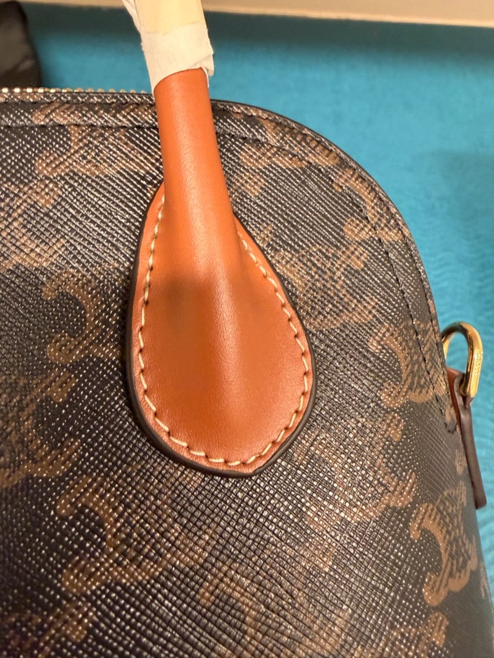 Celine Teen Honorine Bag in Triomphe Canvas and Calfskin - Picture 9 of 16